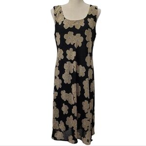 Dana Kay Floral Black and Cream Dress